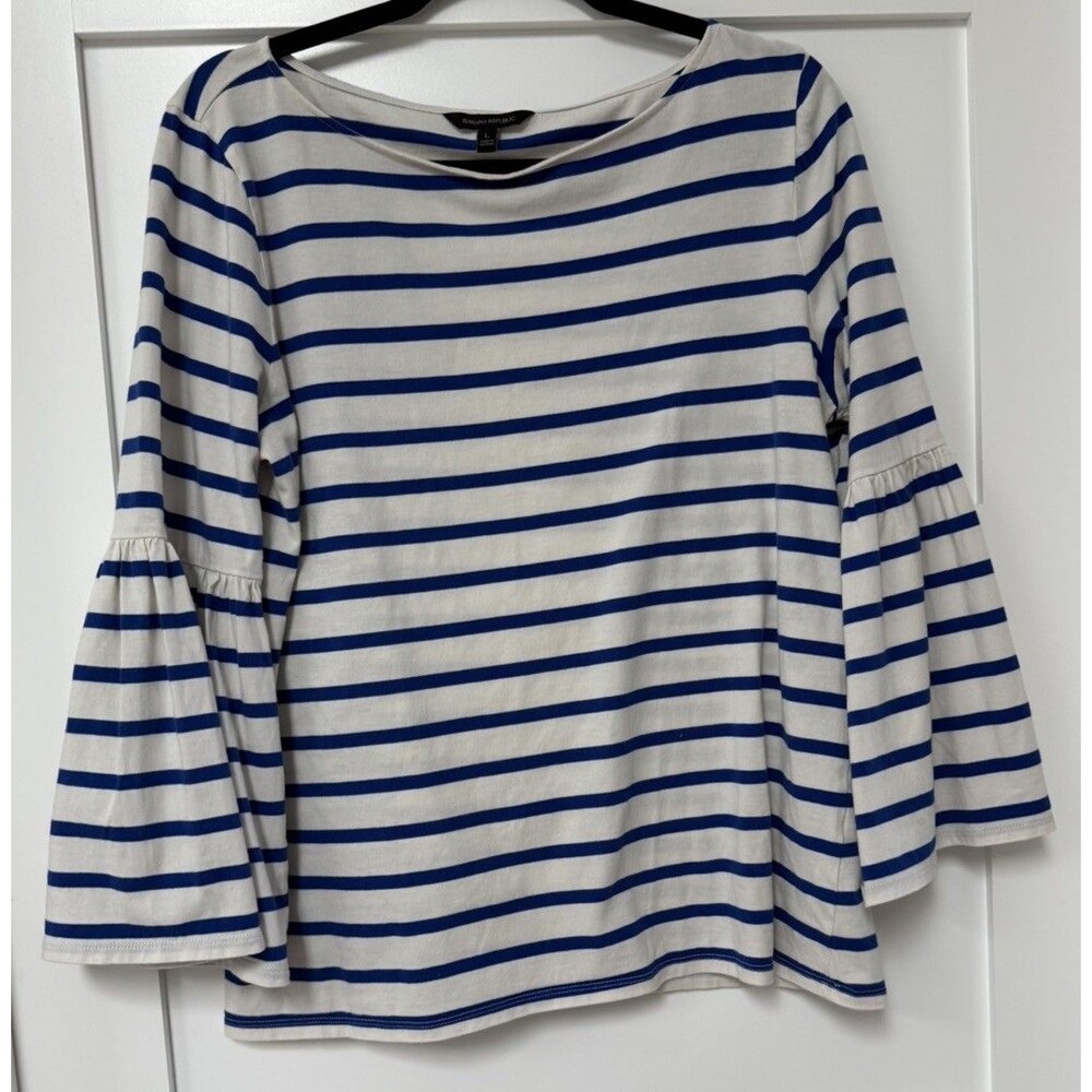 Banana Republic Women's Striped Bell Sleeve Top Size Large